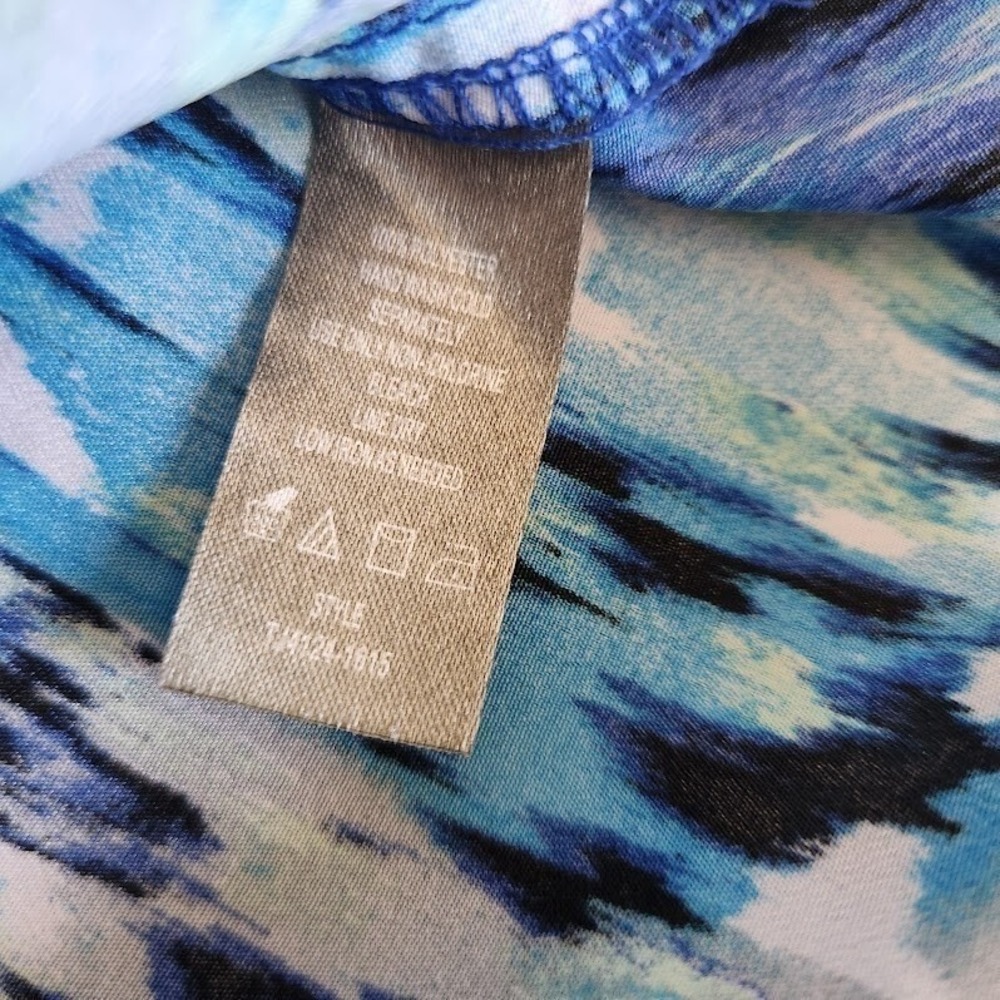 Charlie Jade Women Blue Abstract Print Sleeveless Boho Chic Blouse Top Small A49 - Picture 9 of 9